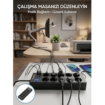 Mey İthalat Akım Korumalı 10'lu Çoklu Priz Usb-a Ve Type-c Şarj Çıkışlı Standart