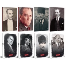 8li Atatürk 64 Sayfa 13,5x19,5cm Defter ve 176Sayfa Planlama Defteri Seti -4
