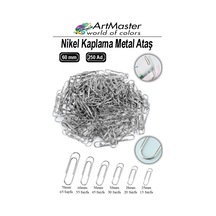 Metal Büyük Ataş 60 Mm 250 Li 1 Paket Nikel Kaplama 55 Sayfa Kapasiteli Metal Ataş Ofis Okul Büro Dayanıklı Paslanmaz