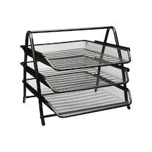 Need Siyah 3 Katlı Metal Tel Evrak Rafı ND-1005
