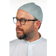 Berra Çelik Örme Dantel Namaz Takkesi Gri 1 Adet