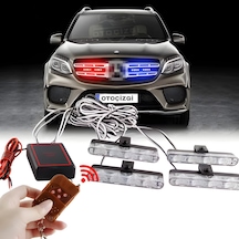 Kumandalı Led Işık Modülü Seti 12v Oto Ön Izgara Uyumlu Çok Modlu