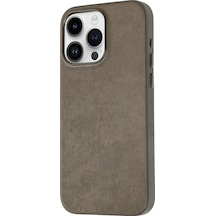 iPhone Uyumlu 15 Pro Max Kılıf Nubuk Tarzı Mikro Fiber Mimoza Kapak