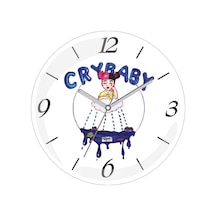 Melanie Martinez Cry Baby Sessiz Bombeli Gerçek Cam Duvar Saati Siyah