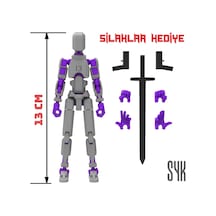 Robot 13 Dummy Gri Mor Tüm Eklemleri Hareketli Aksiyon Figürü Oyuncak