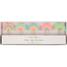 Meri Meri - Rainbow Candles - Gökkuşağı Mumlar - 5li