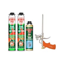 Somafix 2 Adet 750 Ml Somafix Tabancalı B1 Yangına Dayanıklı Poliüretan Köpük Köpük Tabancası Köpük Temizleyici Set