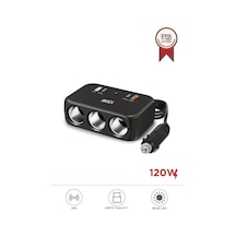 Torima G18 Siyah 120w Çoklu Çıkışlı Araç Şarj Cihazı 2x Type-c, Usb, Qc4.0 & 3 Çakmaklık Girişli