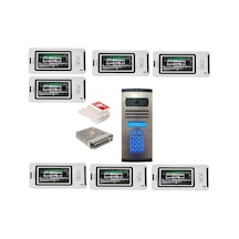 7 Daire Nts 2001-b 4,3'' Görüntülü Diafon Beyaz-8003 Tuş Takımlı Şifreli Zil Panelli Set