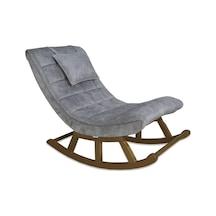 Asedia Miskin Ceviz Kül Gri Sallanan Sandalye Dinlenme Koltuğu