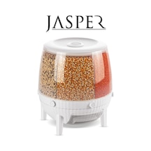 Jasper 360° Dönebilen 6 Bölmeli Kuru Gıda ve Bakliyat Organizeri