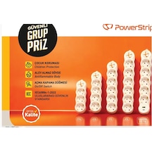 Tuncmatık Powerstrıp5 Tsk19059 1,5m Iec 66884-1:2022 Standartı, Fr Alev Almaz Anahtarlı Grup Priz 1,6 M