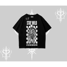 Tarzsokak Oversize Tshirt Stay Wild Rock Spirit Urban Riot Siyah