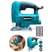 Schatz 550w Sjs Metal Şanzıman 5 Kademe Devirli Pandül Ayarlı Bakır Sargılı Dekupaj Testere Makinesi Mavi