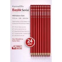 Kırmızı Başlık Kalemi Hb 17,5 Cm 24 Adet Öğretmen Düzeltme Kalemi Yerli Üretim Kırmızı 24