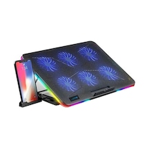 Oyuncu RGB Ledli Notebook Soğutucu Stand 6 Fanlı Yükseklik Ayarlı