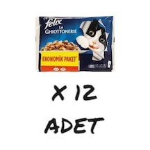 Purina Felix Sığır ve Tavuk Etli Yetişkin Kedi Maması 12'li 4 x 85 G