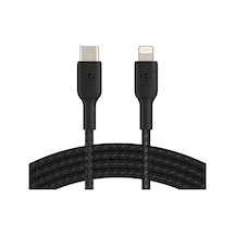 Örgülü Usb-c - Lightning Kablosu Hızlı Şarj Kablosu Hızlı Şarj Mfi Sertifikalı Usb-c Kablosu 1m, Siyah