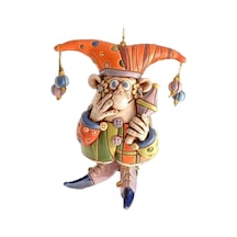 Homyl Palyaço Rüzgar Çanı Kolye El Sanatları Turuncu