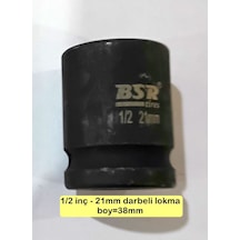 Darbeli Lokma 1/2" -21mm Boy 38mm, 1 Adet