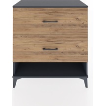 Hyperion Şifonyer 2 Çekmeceli 88x44x96 Antrasit-çam Antrasit