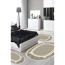 Eko Trend Djt Yıkanabilir Kaymaz Taban Oval 3 Lü Yatak Odası Takımı 657m Modern Camel