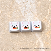 1 Adet Sevimli Figürlü Keycaps Klavye Tuş Başlığı Mekanik Klavye Uyumlu Dekoratif Özel Tasarım-6