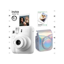 Fujifilm Instax Mini 12 Fotoğraf Makinesi + 10'lu Film + Parlak Kılıf Seti Beyaz
