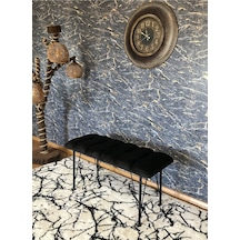 Yirmi15 Metal Ayaklı Eco Black Babyface Puf & Bench