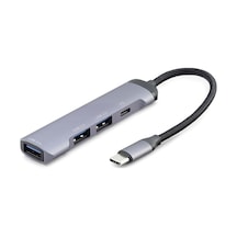 Type-c 3.0 Hub Pd 100w 4 Port 5 Gbps Gri Hdx7040