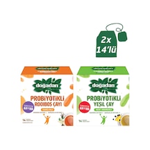 Doğadan Probiyotikli Vanilyalı Rooibos Çayı + Probiyotikli Açai Ananaslı Yeşil Çay Süzen Poşet 2 x 14'lü