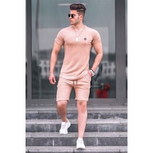 Madmext Basic Camel Erkek Şort Takım 4577 Camel