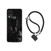 Infinix Hot 11S Kılıf İpli Boyun Askılı Desenli Silikon Heykel 1641