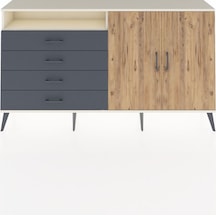Arges Konsol 3 Raflı 4 Çekmeceli 2 Kapaklı 176x30x99 Aytaşı-çam/a Aytaşı-çam/antrasit