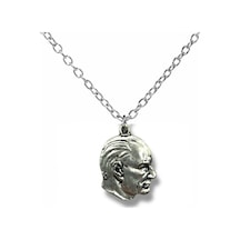 Mustafa Kemal Atatürk Silüet Figürlü Unisex Kolye Gümüş Renk Metal Tasarım Çok renkli
