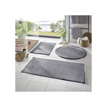 Rachel Carpet 3'lü Banyo Halısı Peluş Post Halı Klozet Takımı Açık Gri 50x90/50x60/50x50 Yuvarlak Çok Renkli