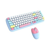 Kablosuz Klavye Ve Mouse Set Renkli Sevimli 100 Tuşlu Pc Notebook Laptop Uyumlu Klavye Ve Fare Ev Ofis İçin Diğer