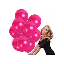 Vıp 100 Pcs Shıny Metallıc Pink Balloon Vıp Kalite Parlak Metalik Pembe Balon Helyum Gazı Uyumludur