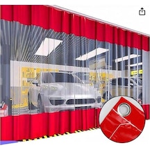 Şeffaf Balkon Perdesi Korniş Tokalı Kapsüllü Oto Yıkama İç Bölme Perdesi 470 x 220 Şeffaf