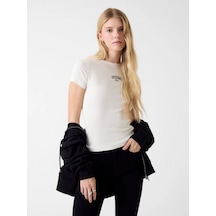 Guess Gj Kolsuz Bisiklet Yaka Nakışlı Dar Kesim Kadın Krem Top W6rp21ka0h1-g053 Krem