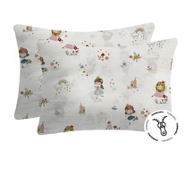 Flanel Pazen Fermuarlı Bebek Yastık Kılıfı 35x45 2 Adet Beyaz - Pembe