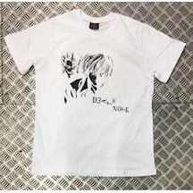 Death Note Anime Baskılı Unisex %100 Pamuk Beyaz T-shirt Beyaz