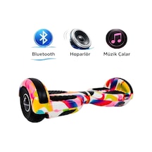 Elektrikli Kaykay Hoverboard Bluetooth Hoparlörlü 6.5 Inch Otomatik Akıllı Denge RS-S5 -Rainbow Mix