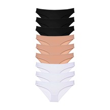 Royaleks 9 adet Süper Eko Set Likralı Kadın Slip Külot Siyah Ten Beyaz RYL-EKO9013 Beyaz - Siyah