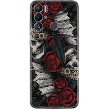 Tecno Pova Neo Kilif Silikon Desen Skull Rose 1673 557179406