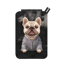 Premium Telefon Cüzdanı Cep Kartlığı Buldog Aksesuar Nimmy Magsafe Siyah Bulldog 3d Nakışlı Stand