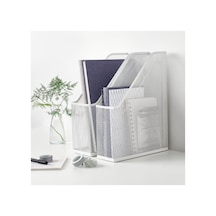 Ikea Drönjöns Metal Masaüstü Dosyalık Organizer, 2'li Set, Beyaz Genel