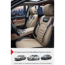 Titanyum Serisi Lüks Keten Oto Koltuk Kılıfı Fiat Egea-linea-punto-albea-tipo-uno Uyumlu Bej
