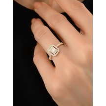 Baget Altın Yüzük (Gümüş Kolye Hediyeli) (506514400)