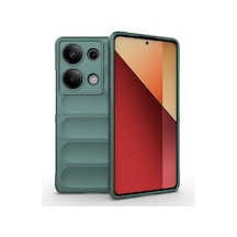 Xiaomi Redmi Note 13 Pro 4g Kılıf Kamera Korumalı Esnek Silikon Parmak Şeritli Pazarplus Koyu Yeşil